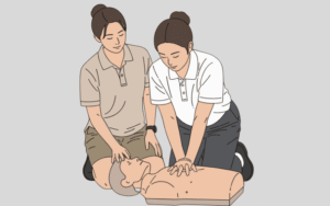 female cpr demonstration