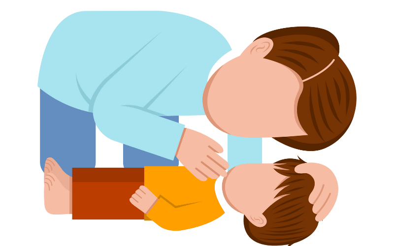 little child cpr practice