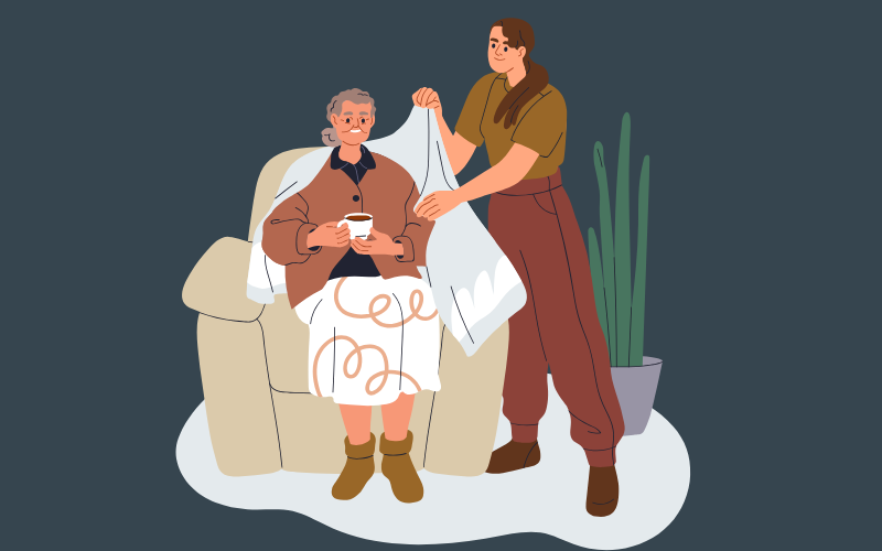 care support worker and a resident