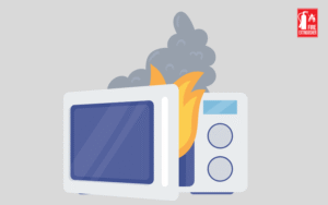 microwave catches fire
