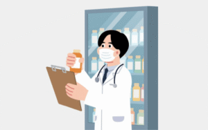 A pharmacist looking at mar chart