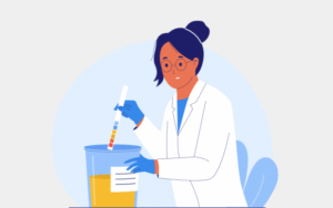clinical test in a lab